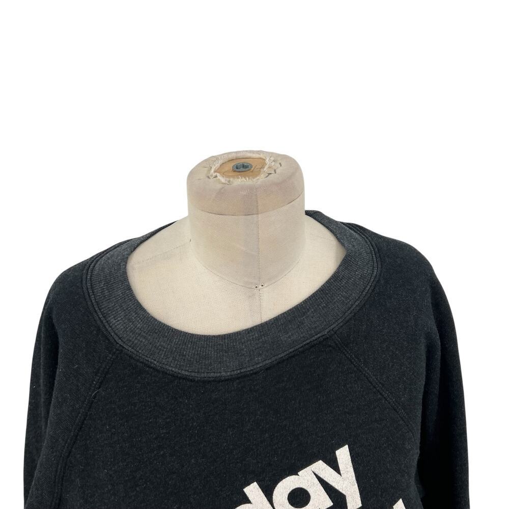 Wildfox Monday Mourning Sweatshirt Pullover Top Fleece Black Gray Size XS - Picture 3 of 10